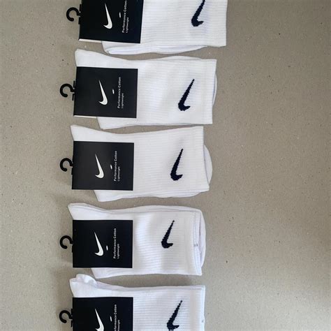 Brand new Nike white crew socks 5 pairs #socks size... | Depop