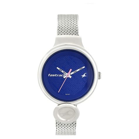 Buy Online Fastrack Denim Quartz Analog Blue Dial Stainless Steel Strap ...