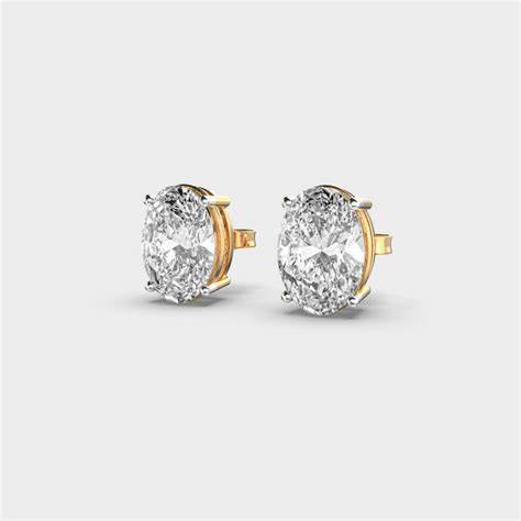 Buy Regal Secret Oval Diamond Studs At Jewelbox