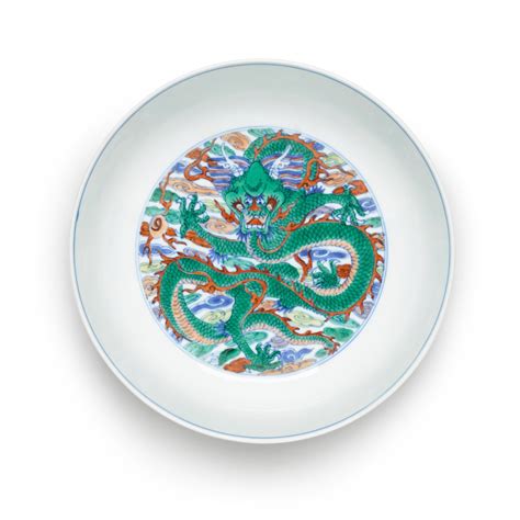 A doucai 'dragon and phoenix' dish, Mark and period of Kangxi | Chinese ...