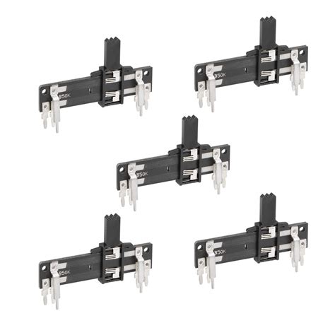 uxcell 5pcs Fader Variable Resistors Mixer 40mm Straight Slide ...