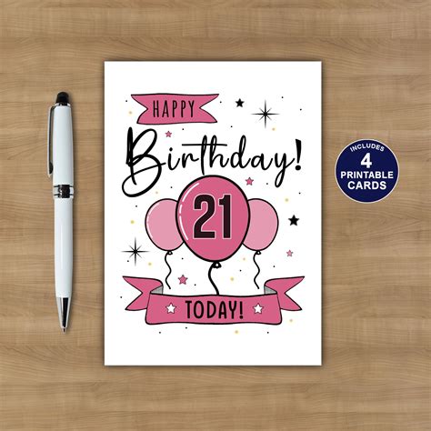 Printable 21st Birthday Cards