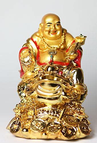 Buy JPS RETAIL Plastic Feng Shui Laughing Buddha Sitting on Dragon ...