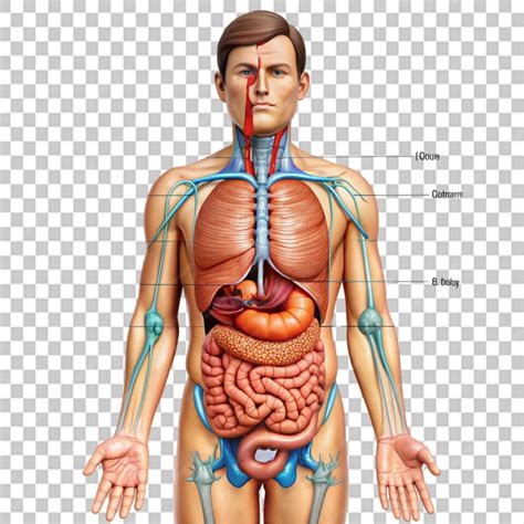 órgãos internos do corpo humano masculino rotulados e identificados em ...
