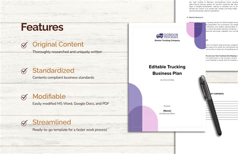 Editable Trucking Business Plan Template in PDF, Word, Google Docs ...