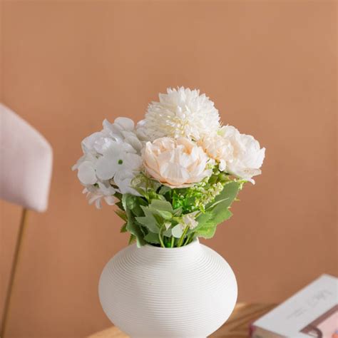 Artificial Flower Bunch Peony White Online - Premium Artificial Flower ...