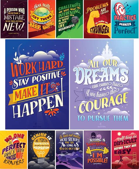 Decorably 12 Motivational Posters for Classroom - Australia | Ubuy