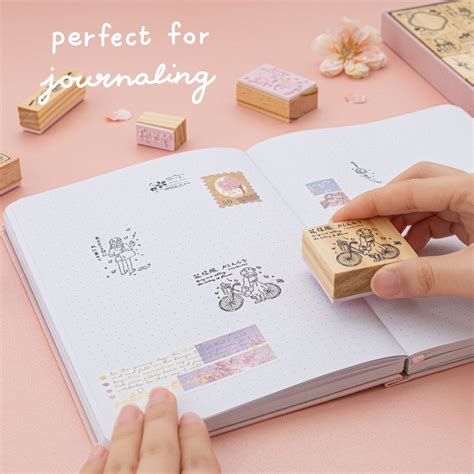 Tsuki ‘Sakura Breeze’ Bullet Journal Stamp Set ☾ – NotebookTherapy