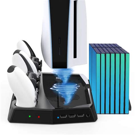 Vertical Cooling Fan Stand for PS5, Dual Charging Station for ...
