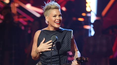 Pink’s see-through banana bikini is the most stylish…