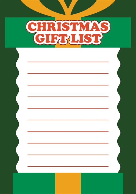 Christmas List Printable