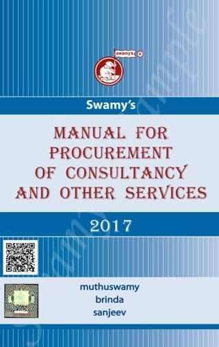 Buy online Swamys Manual For Procurement Of Consultancy and Other Services