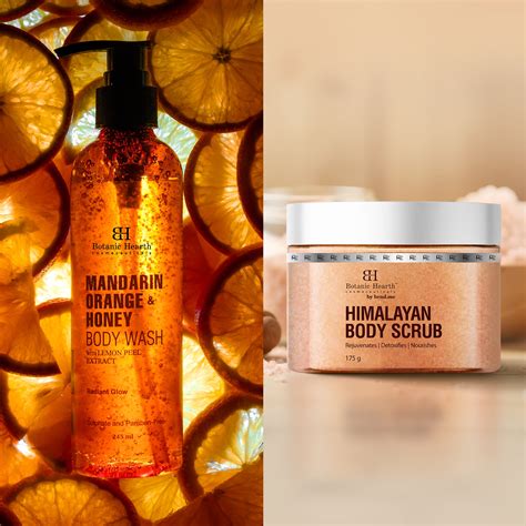 Mandarin Orange Body Wash & Himalayan Scrub Combo (Set of 2) – Botanic ...