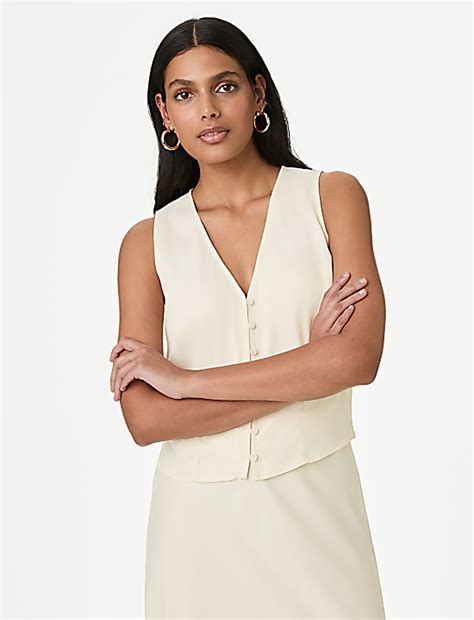 Buy Satin Single Breasted Waistcoat at Marks & Spencer