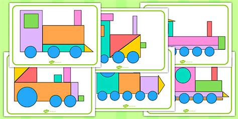 Shape Train Picture Pack (teacher made) - Twinkl