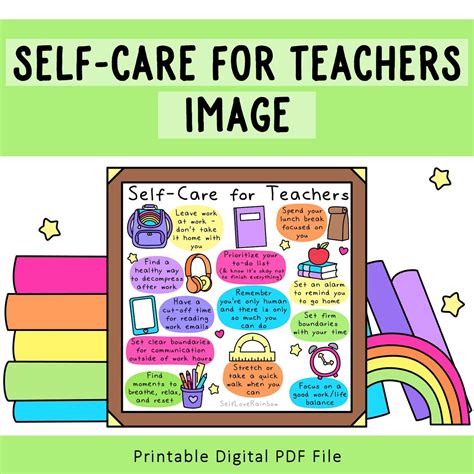 Self-Care for Teachers Digital Print – SelfLoveRainbow
