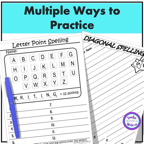 Free Spelling Word Practice Template