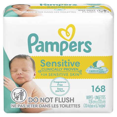 Snapklik.com : Pampers Sensitive Baby Wipes - 168 Count, Water Based ...