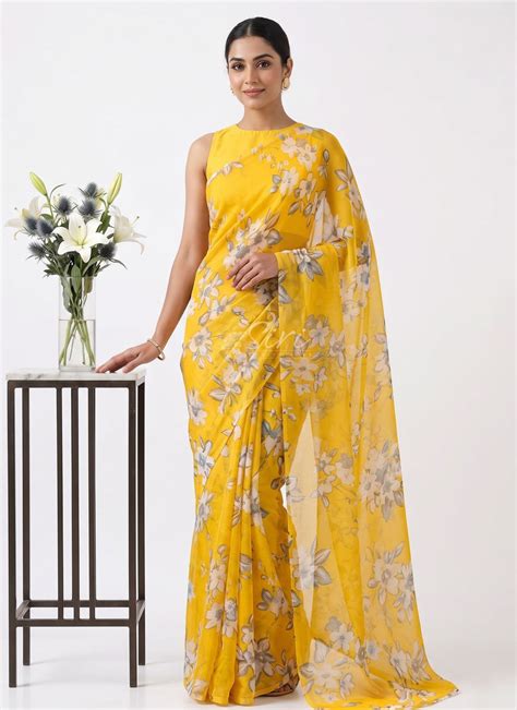 Garden Vareli Sarees Digital Print Saree Online Shopping | Siri Sarees