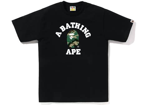 BAPE Woodland Camo College Tee (SS23) Black – Righteous Kicks