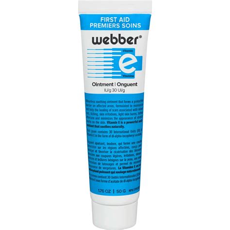 Webber First Aid Vitamin E Ointment for Cuts, Burns, and Scars - 100% ...