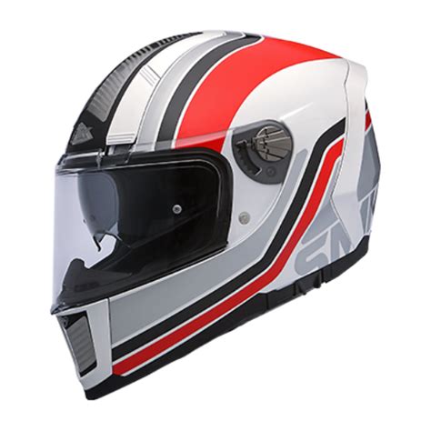 SMK Force Steel Seventy Gloss White-Red (STGL123)– Moto Central