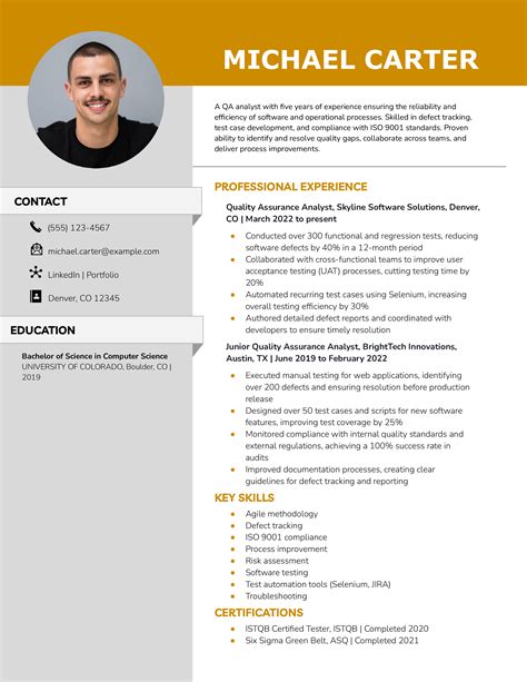 Quality Assurance Resume Examples and Templates for 2025 - ResumeTemplates.com