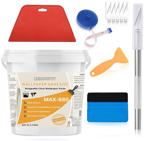Amazon.com: REHOUPTY Wallpaper Adhesive 1.32Gal Tack Wall Paper Paste ...