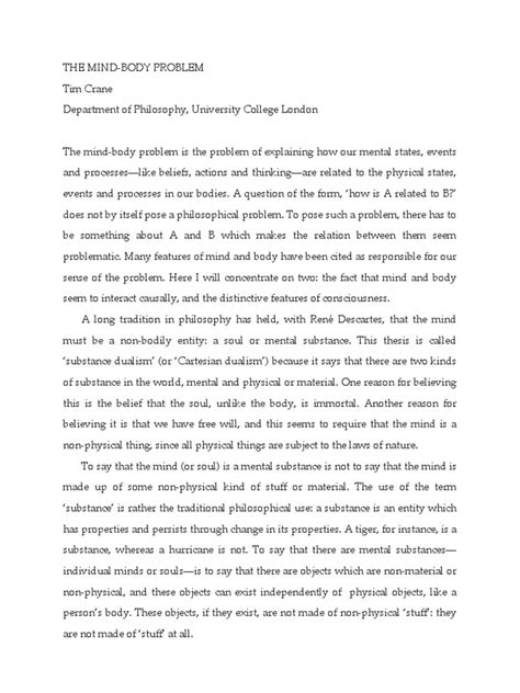 Image result for The Mind Body Problem Explained