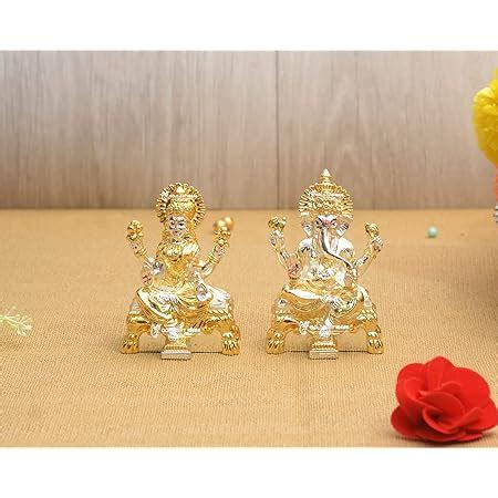 Buy International Gift Silver Plated Laxmi Ganesh Murti With Velvet Box ...