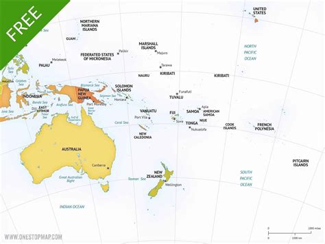 Free Vector Map of Australia Continent | One Stop Map