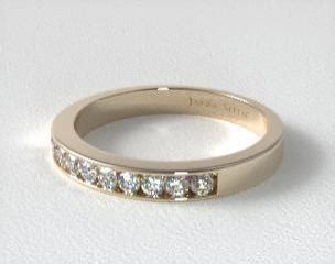 14K Yellow Gold Channel Set Round Shaped Diamond Engagement Ring-11140y14