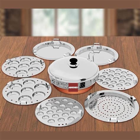 Abhishek Stainless Steel Idly Cooker Multi Kadai Idli And Dhokla ...