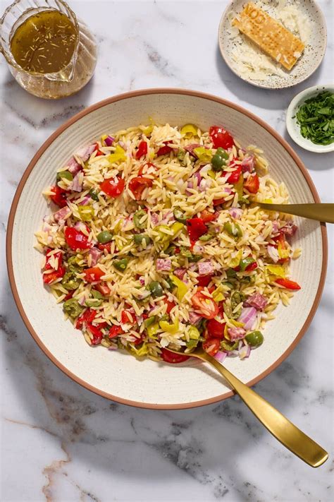 Italian Orzo Salad with Tangy Italian Dressing - Crumb Top Baking