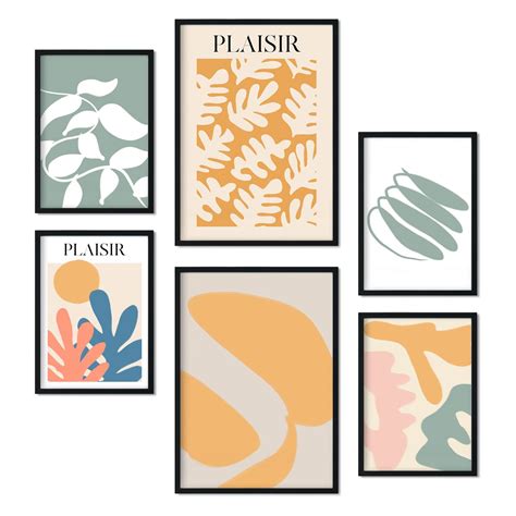 Nacnic Set Of 6 Posters Modern Mustard Collection Of Posters ...