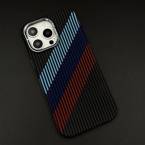iPhone Aramid Texture Camera Kickstand Phone Case Cover | 3 Stripe Col ...