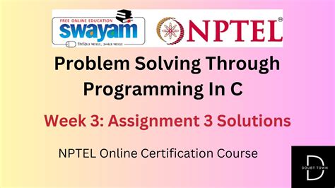 Image result for Week 5 Assignment NPTEL Problem Solving through Programming in C
