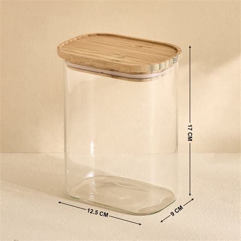 Buy Nesta Silas Borosilicate Glass Container with Bamboo Lid - 1L from ...