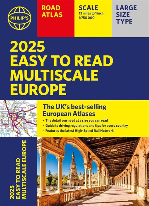2025 Philip's Easy to Read Multiscale Road Atlas of Europe: (A4 ...