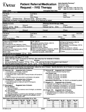 Patient Referral Form for IVIG Therapy - Blank Fillable Template | Fill ...