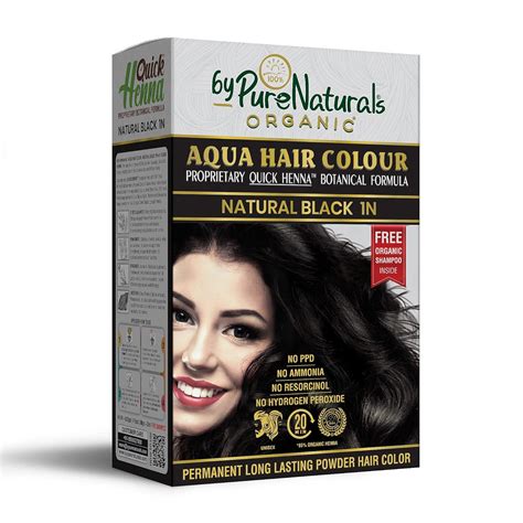 Buy byPurenaturals Aqua Hair Color Natural Black Powder 1N 110gm Online ...