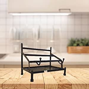 ROLLYWARE Metal Black Belan and Chakla Stand, Belan Tava Rolling Pin ...