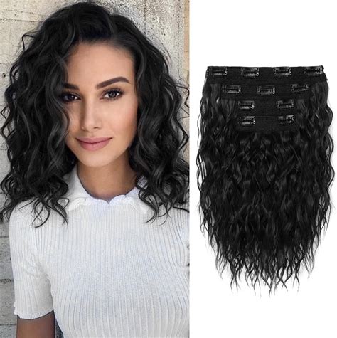 Amazon.com : REECHO Hair Extensions, 4PCS Clip in Hair Extensions 12 ...