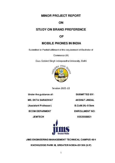 Final minor project - Akshat Jindal - MINOR PROJECT REPORT ON STUDY ON ...