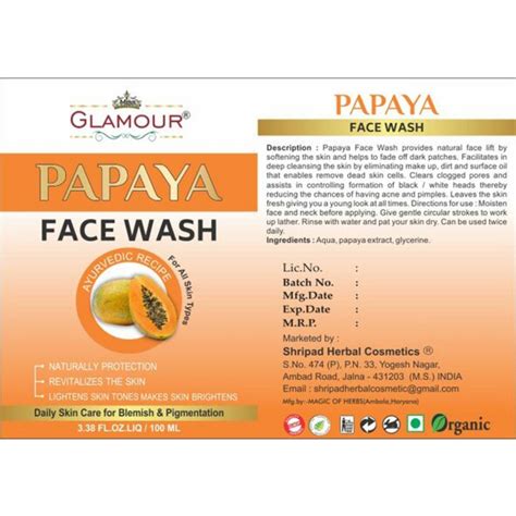 Miss.Glamour Orange Papaya Face Wash For Skin Type, 100ml : Amazon.in ...