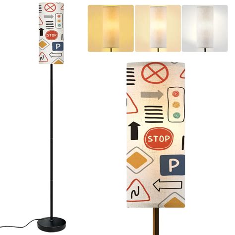 Modern Standing Floor Lamp Cute colorful seamless road signs traffic ...