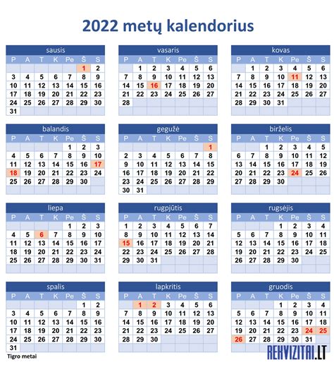 Kalendorius 2022-iems metams. Rekvizitai.lt