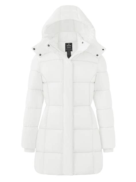 Wantdo Women's Coat Warm Winter Puffer Jacket Mid-Length Snow Coat with ...