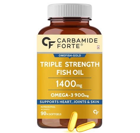 Carbamide Forte Triple Strength Fish Oil 1400mg with Omega 3 900mg for ...