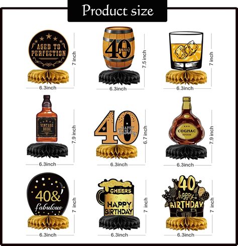 MZ.ogm 9Pcs 40th Birthday Centerpieces Tables, 40 Years India | Ubuy
